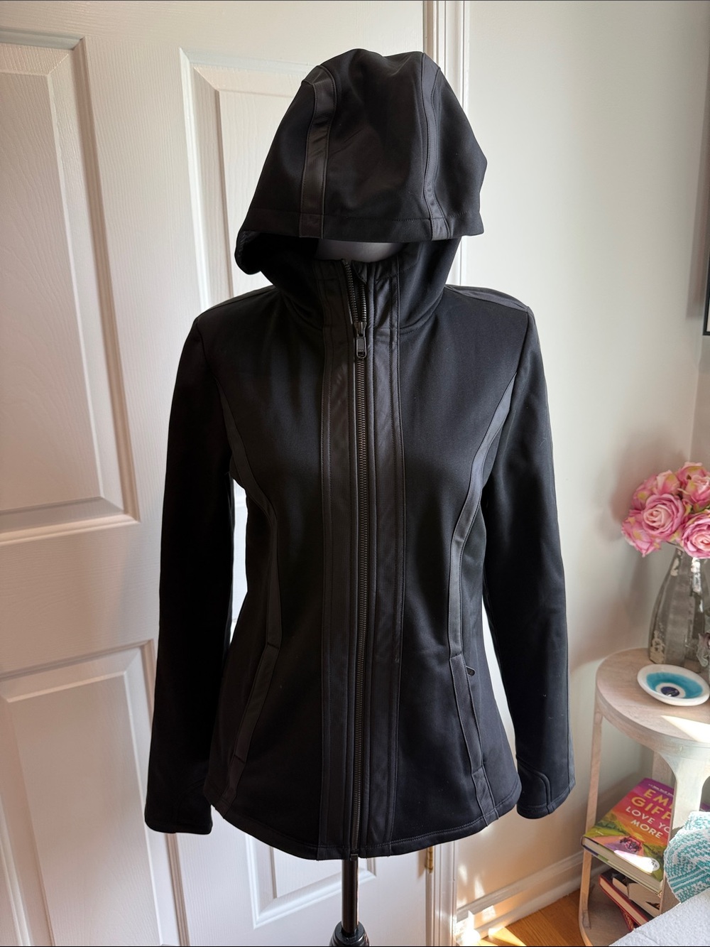 Athleta Black Hooded Utility Jacket